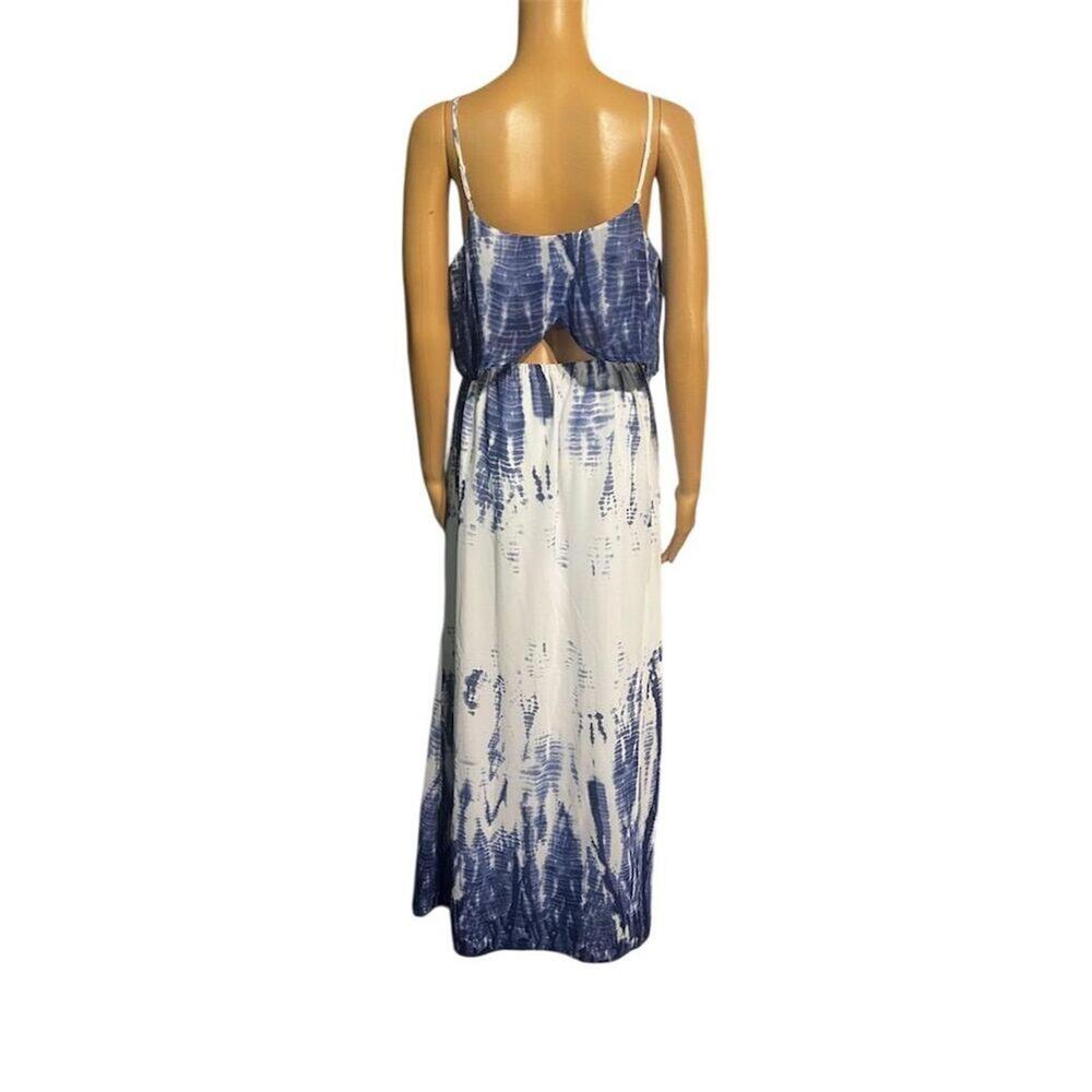 Takara Blue Tie-Dye Maxi Dress Sleeveless Scoop Neck M boho - Picture 6 of 9